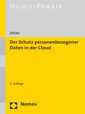 cover image of Der Schutz personenbezogener Daten in der Cloud